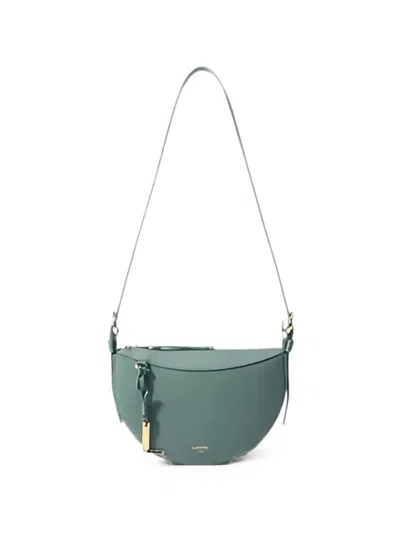 Lancel Pebbled Leather Crossbody Bag In Green