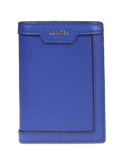 Lancel Pebbled Zip Wallet In Blue