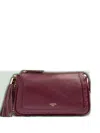 Lancel Pouch On Chain Tassel Cross Body Bag In Red