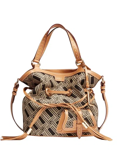 Lancel Premier Flirt Geometric Pattern Tassel Bucket Bag In Multi