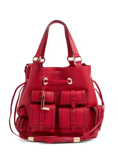 Lancel Premier Flirt Leather Bucket Bag In Red