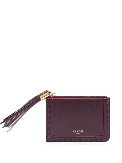 Lancel Premier Flirt Leather Cardholder In Purple