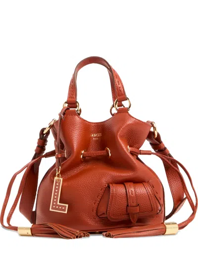 Lancel Premier Flirt Tassel Drawstring Bucket Bag In Brown