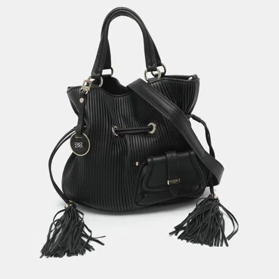 Pre-owned Lancel Premiere Flirt Limited Edition Black Leather Bucket Bag