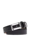Lancel Rectangular-buckle Leather Belt In Black
