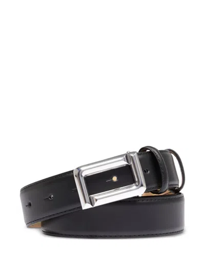 Lancel Rectangular-buckle Leather Belt In Black