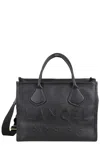 Lancel Rectangular Textured Leather Handbag In Black