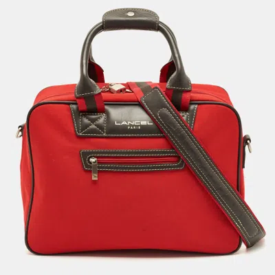Pre-owned Lancel Red Canvas Duffel Travel Bag