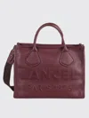 Lancel Rectangular Grained Leather Shoulder Bag In Purple