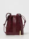 Lancel Elles Leather-trimmed Suede Bucket Bag In Burgundy