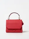 Lancel Leather Flap Bag In Red