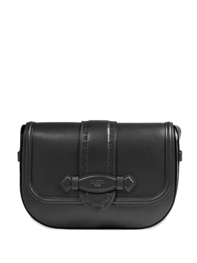 Lancel Sienna Leather Flap Bag In Black