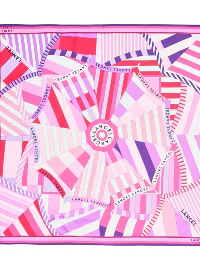 Lancel Silk Square Scarf In Multi