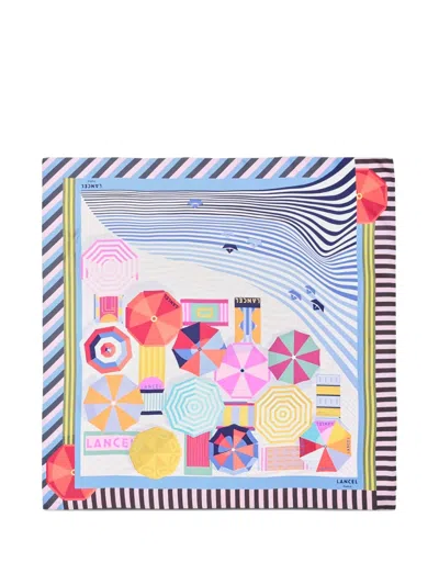 Lancel Silk Square Scarf In Multi