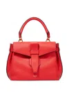 Lancel Small Charlie De Lancer Leather Tote Bag In Red