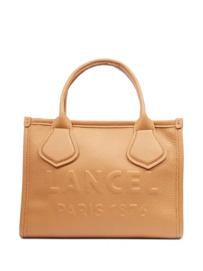 Lancel Small Jour De  Leather Tote Bag In Braun