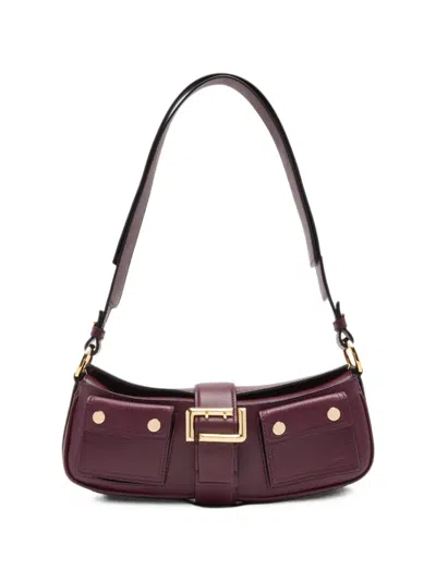 Lancel Small Multipocket Leather Shoulder Bag In Burgundy