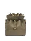 Lancel Small Ninon De  Leather Bucket Bag In Green