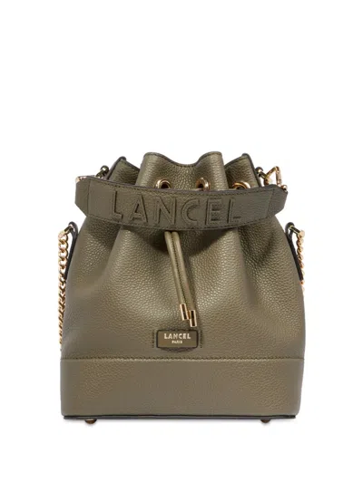Lancel Small Ninon De  Leather Bucket Bag In Green