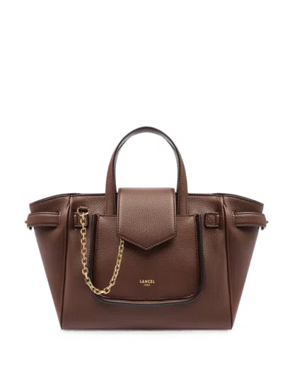 Lancel Handbag Small Grained Leather Bag In Brown