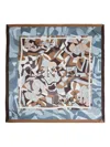 Lancel Square 70 Puzzle-motif Scarf In Multi