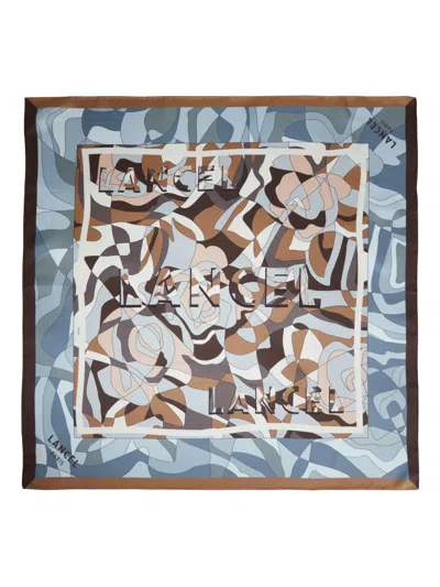 Lancel Square 70 Puzzle-motif Scarf In Multi