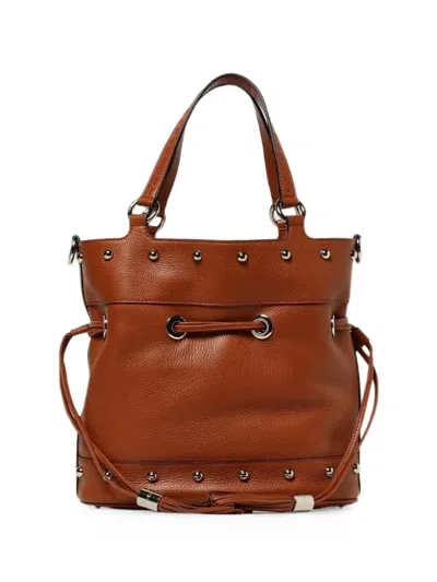 Lancel Stud-embellished Tassel-detail Bucket Bag In Brown
