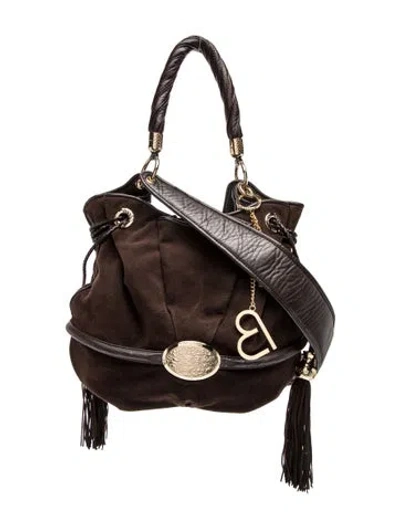 Pre-owned Lancel Suede Bucket Bag In Brown