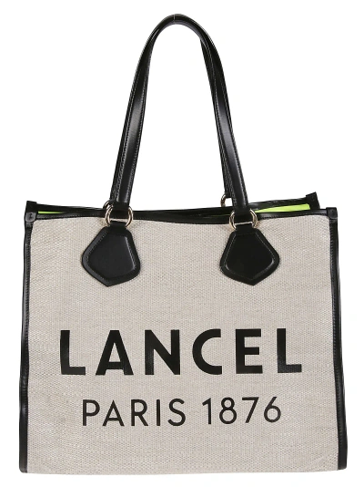 Lancel Summer Large Tote Bag In A Naturel/noir