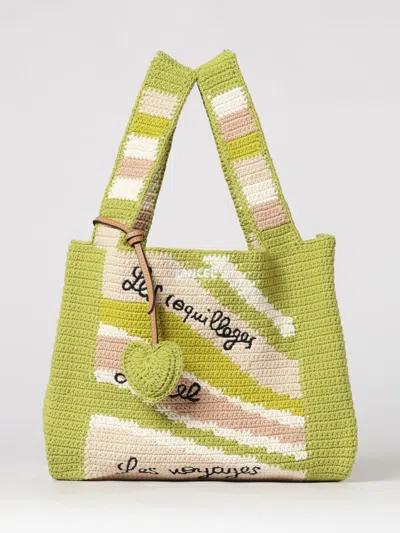Lancel Summer Mania Crochet Cotton Bag In Green