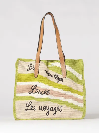Lancel Summer Mania Crochet Cotton Bag In Nude