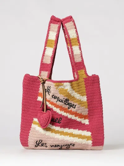 Lancel Summer Mania Crochet Cotton Bag In Pink