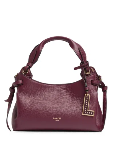 Lancel Swann Grained Leather Tote Bag In Red
