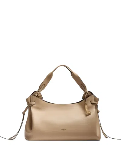 Lancel Swann Leather Tote Bag In Neutral