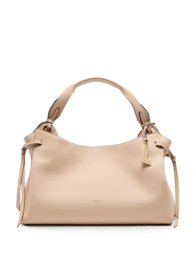 Lancel Swann Leather Tote Bag In Neutral