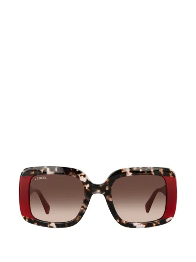 Lancel Swann Rectangle Sunglasses In Brown