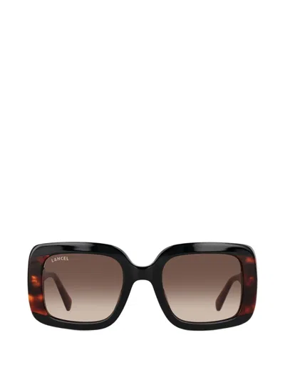 Lancel Swann Square Sunglasses In Black