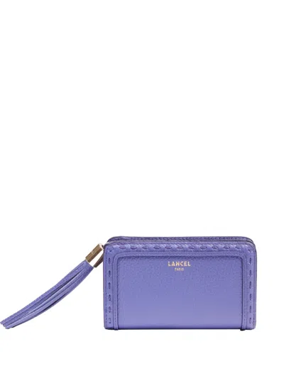 Lancel Tassel-embellished Leather Wallet In Purple