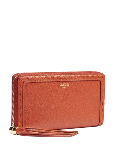 Lancel Tassel Zip-around Wallet In Brown