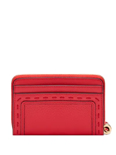 Lancel Tassel Zip-around Wallet In Red