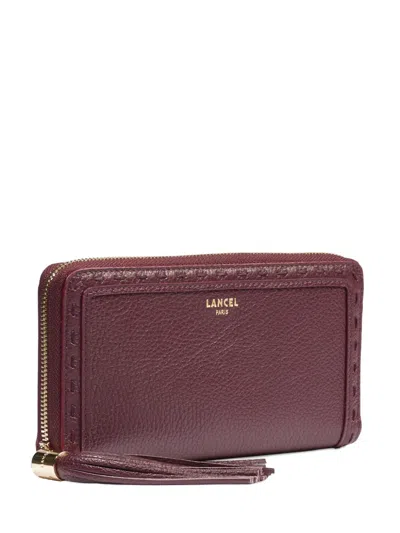 Lancel Tassel Zip-around Wallet In Red