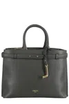 Lancel Textured Leather Structured Handbag In Green