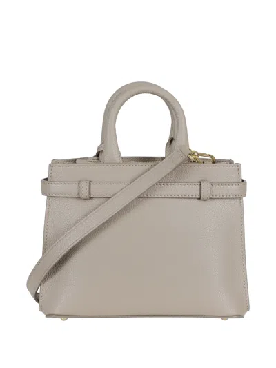 Lancel Top Handle Clutch Bag In Gray