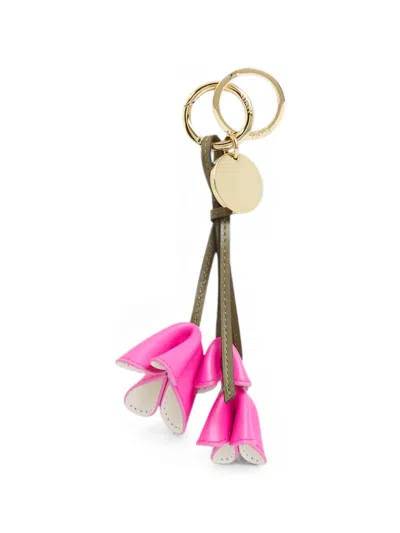 Lancel Tutti Fleuri Floral-pendant Keyring In Pink