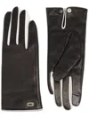 Lancel Two-tone Leather Gloves In Black