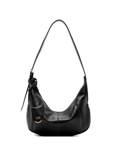 Lancel Victoire Zip Leather Shoulder Bag In Black