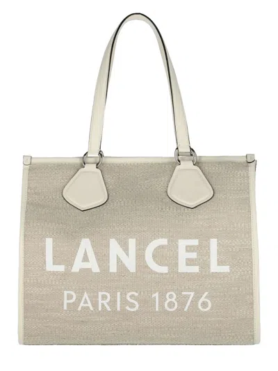 Lancel White Tote Bag In Natural