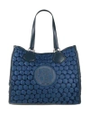 Lancel Woman Handbag Navy Size - Textile Fibers, Cowhide In Navy Blue