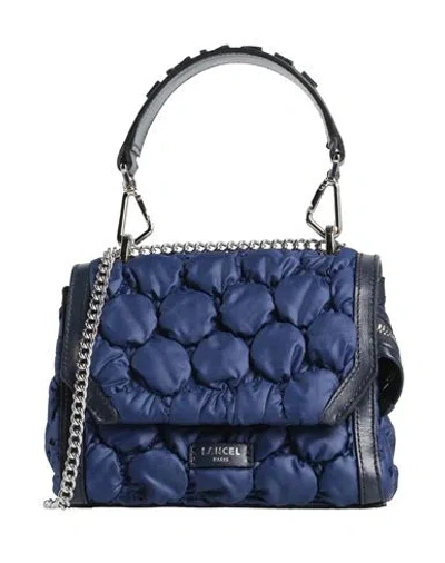 Lancel Woman Handbag Navy Size - Textile Fibers, Leather In Navy Blue