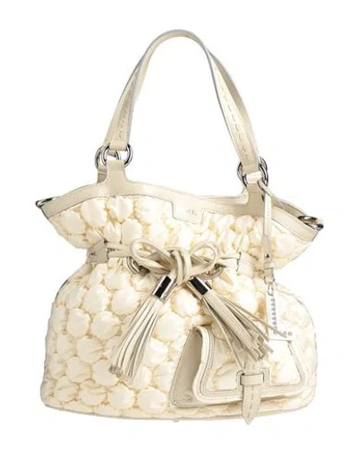 Lancel Woman Handbag Off White Size - Leather, Textile Fibers